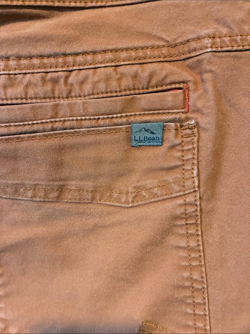 L.L. Bean Men's Rust-Orange Flat Front Shorts - Picture 2 of 4